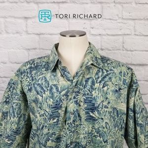 Tori Richard Cotton Lawn Hawaiian Camp Shirt Sz L